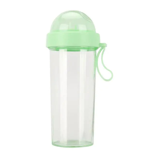 Drinking Cup Double Straw Water Bottle