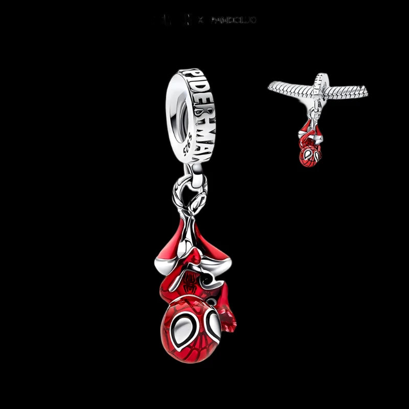 Hanging Spiderman Charm 925 Silver Pendant