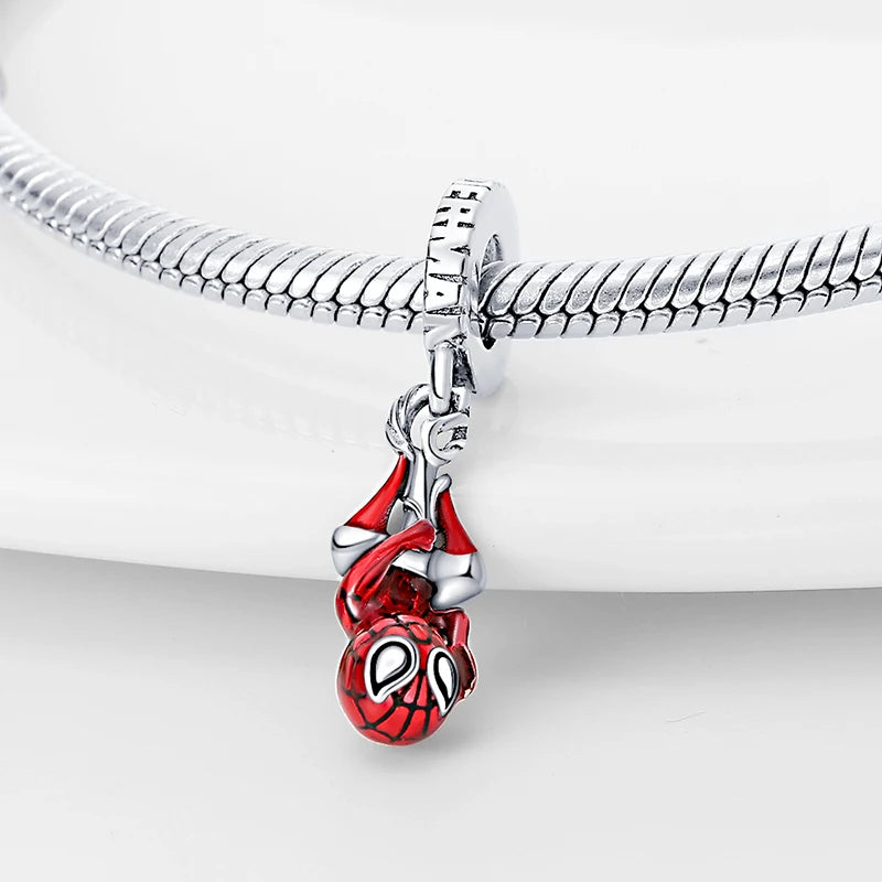 Hanging Spiderman Charm 925 Silver Pendant