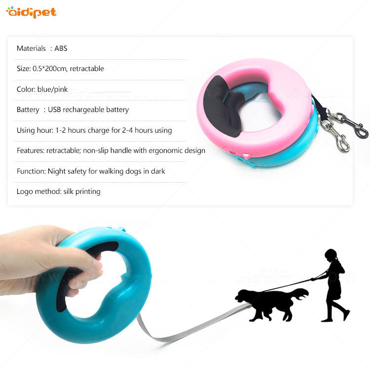 New LED Automatic Telescopic Traction Rope For Pets